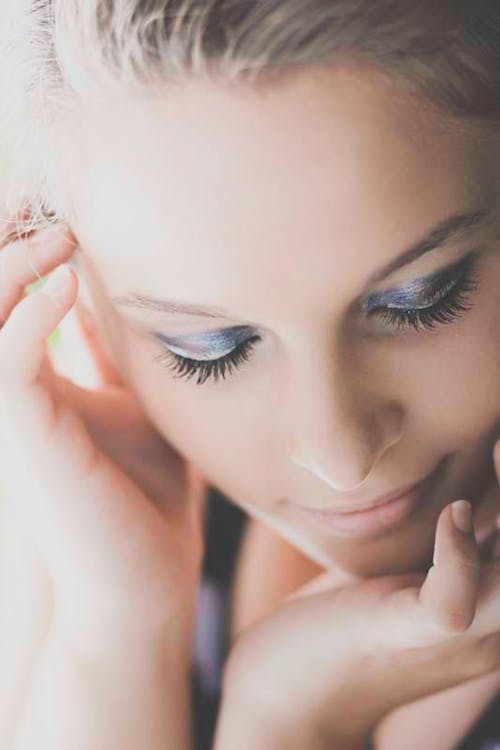 Macro Photography of Woman's Face