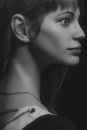 Close Photo of Woman on Black Background