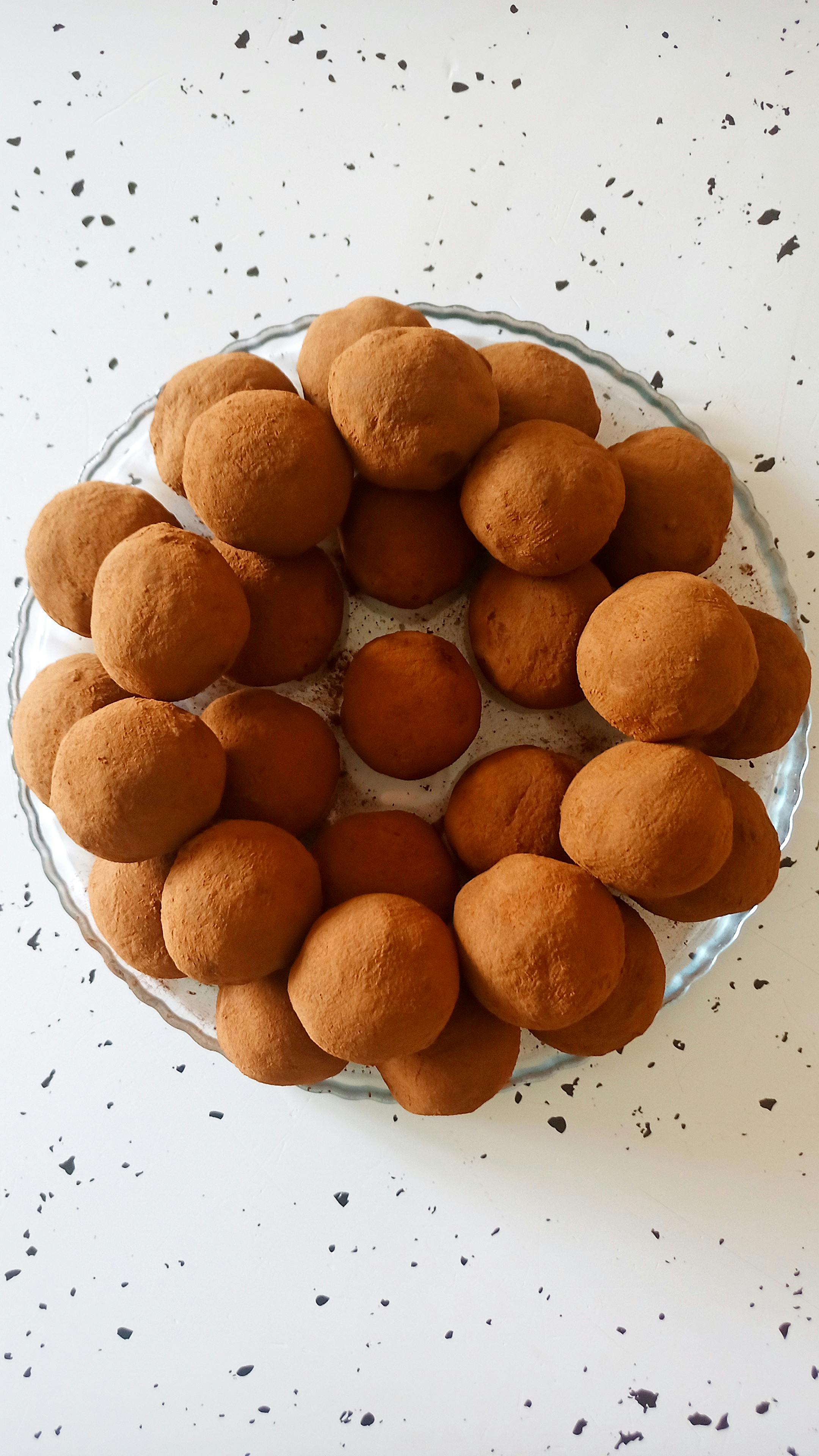 chocolate truffles on a plate