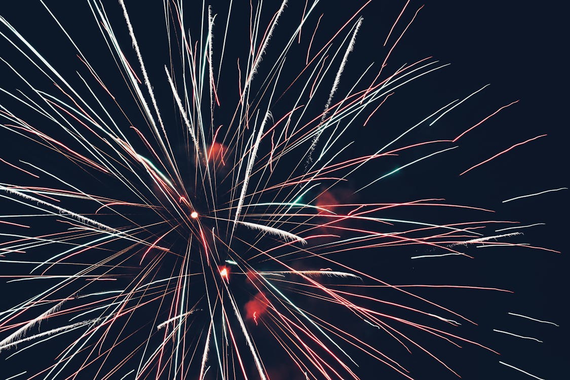 Assorted-color Fireworks on Sky