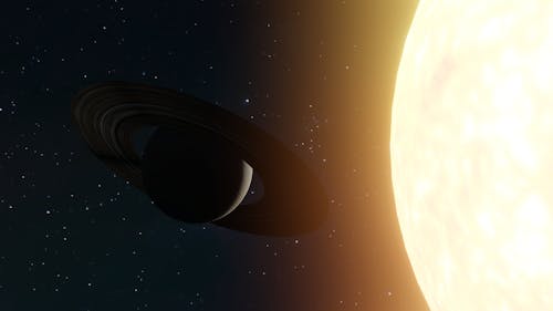 Planet with Rings near Sun