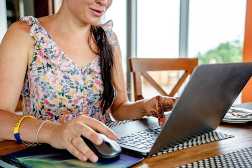 Woman Using a Laptop