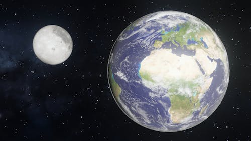 Moon and Earth