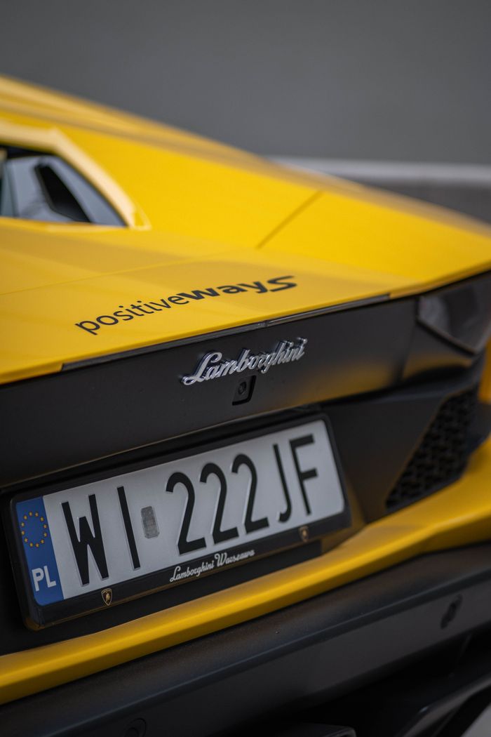 Close-up of car number plate