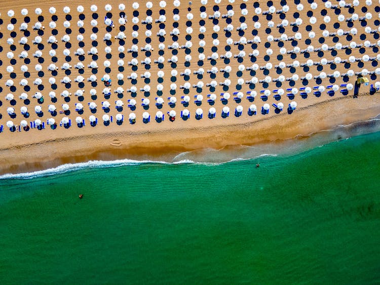 Beach Umbrellas On Beach