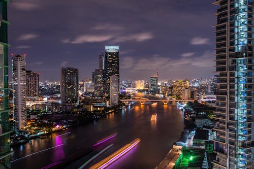 Fotobanka s bezplatnými fotkami na tému Bangkok, člny, dlhá expozícia