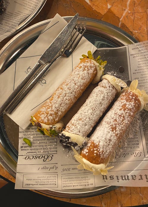 Foto stok gratis cannoli, fotografi makanan, garpu