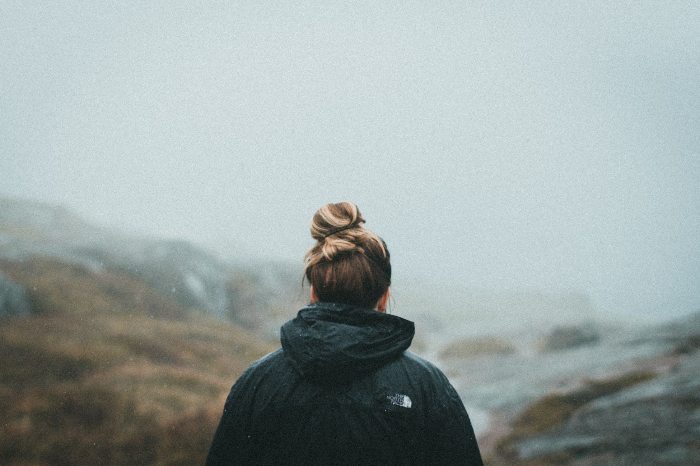 Back View of a Woman in Black Hoodie Jacket · Free Stock Photo