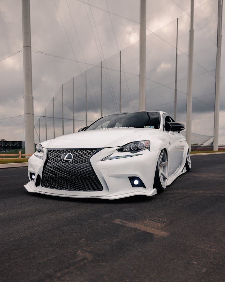 White Lexus Car On Road