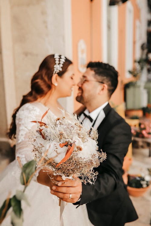 A Bride and a Groom Dancing