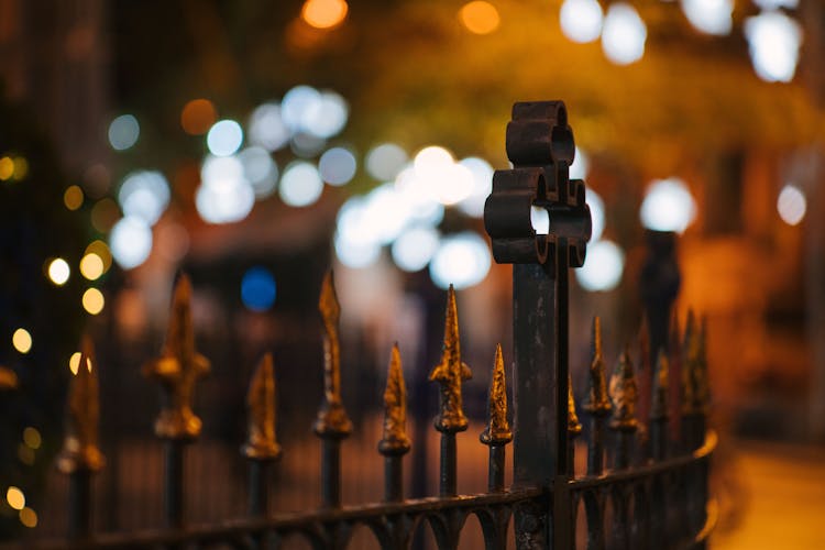 Spikes On A Metal Fence