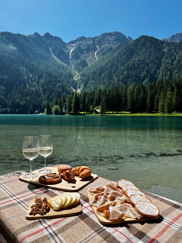 Picnic By The River With A View Of Mountains 