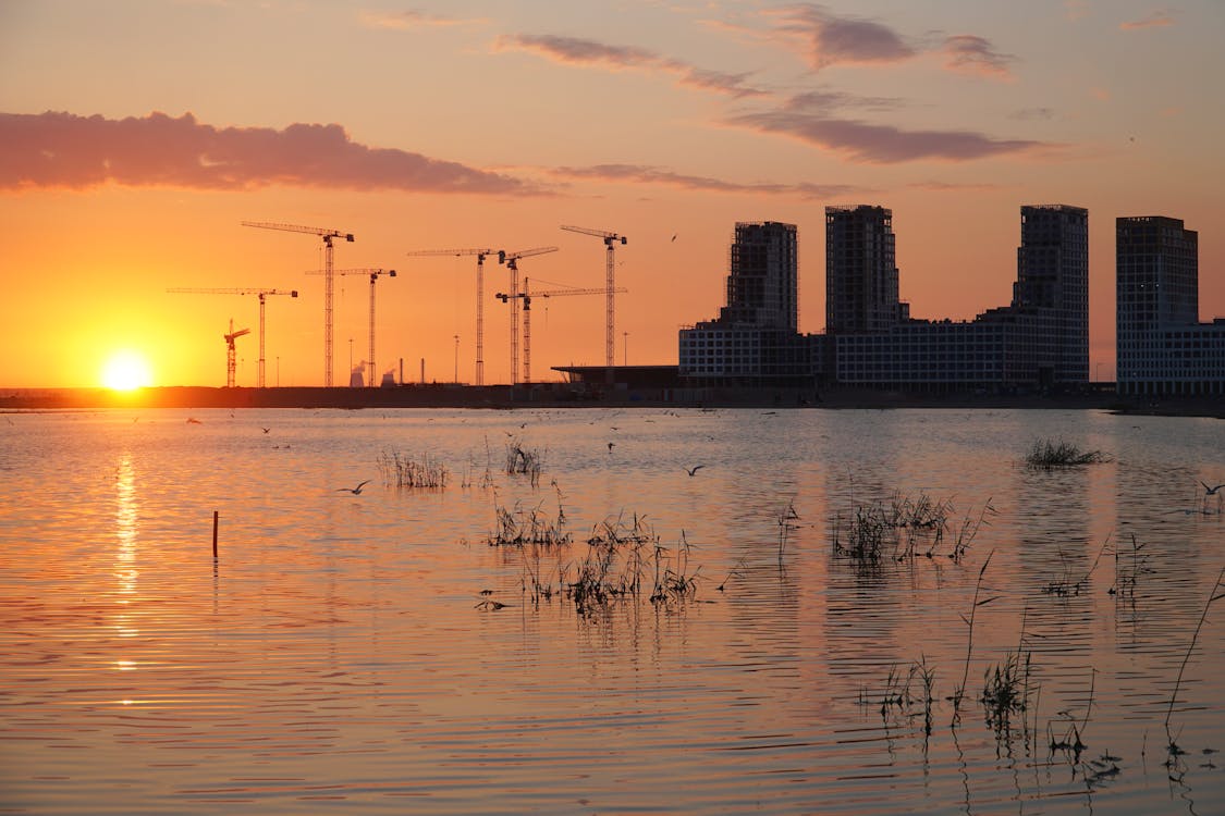 View of Sunset over Body of Water