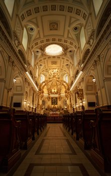 Captivating view of the ornate Notre-Dame de Québec Cathedral interior.