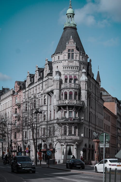 A Corner Building at the Street of Stockholm