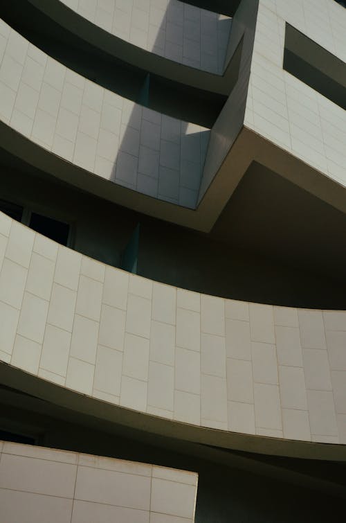 Free White Concrete Building With Tiles Stock Photo