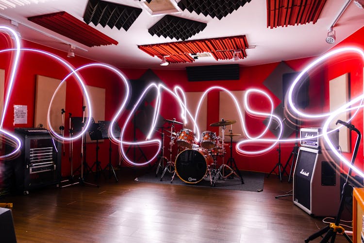 A Light Painting In A Studio