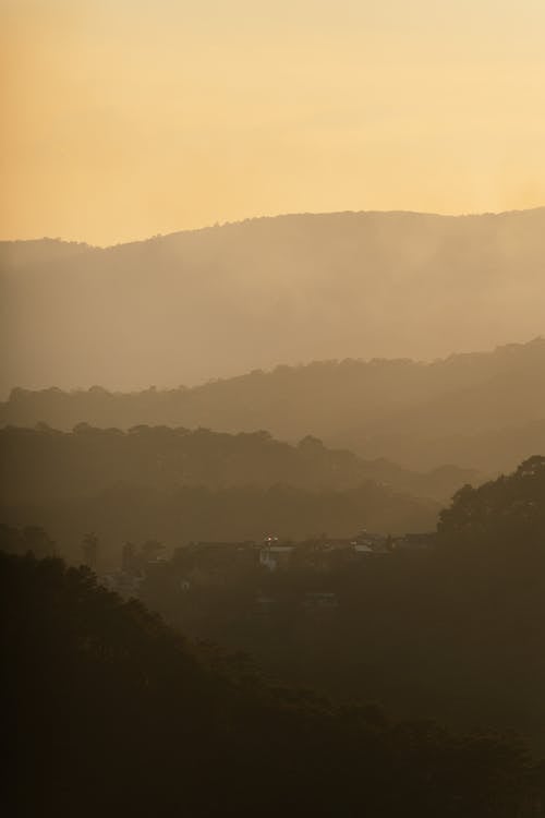 Aerial Photography of Mountains during Sunset