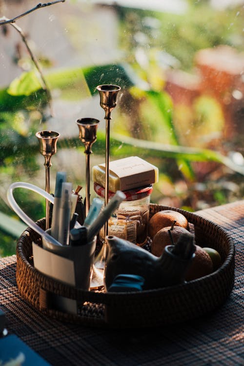 Candlesticks and Accessories in Basket