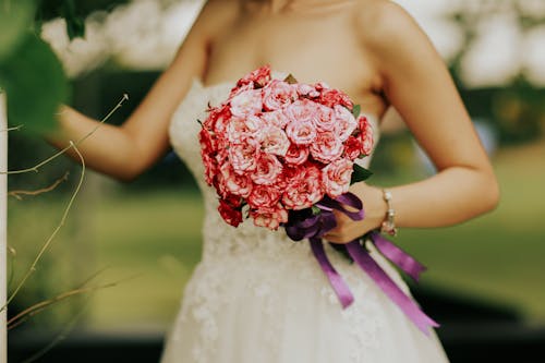 Photos gratuites de bouquet de mariée, fermer, fleurs roses