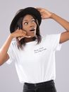 Woman in T-shirt and Hat
