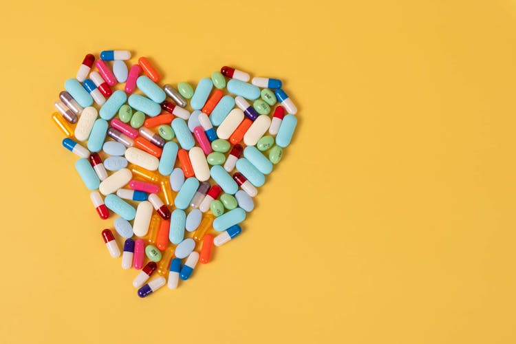 Heart Shaped Capsules And Pills 