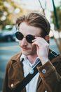 Face of Man in Sunglasses