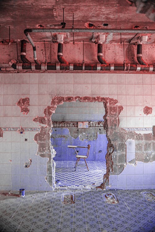 Free Hole in Wall in Building Stock Photo
