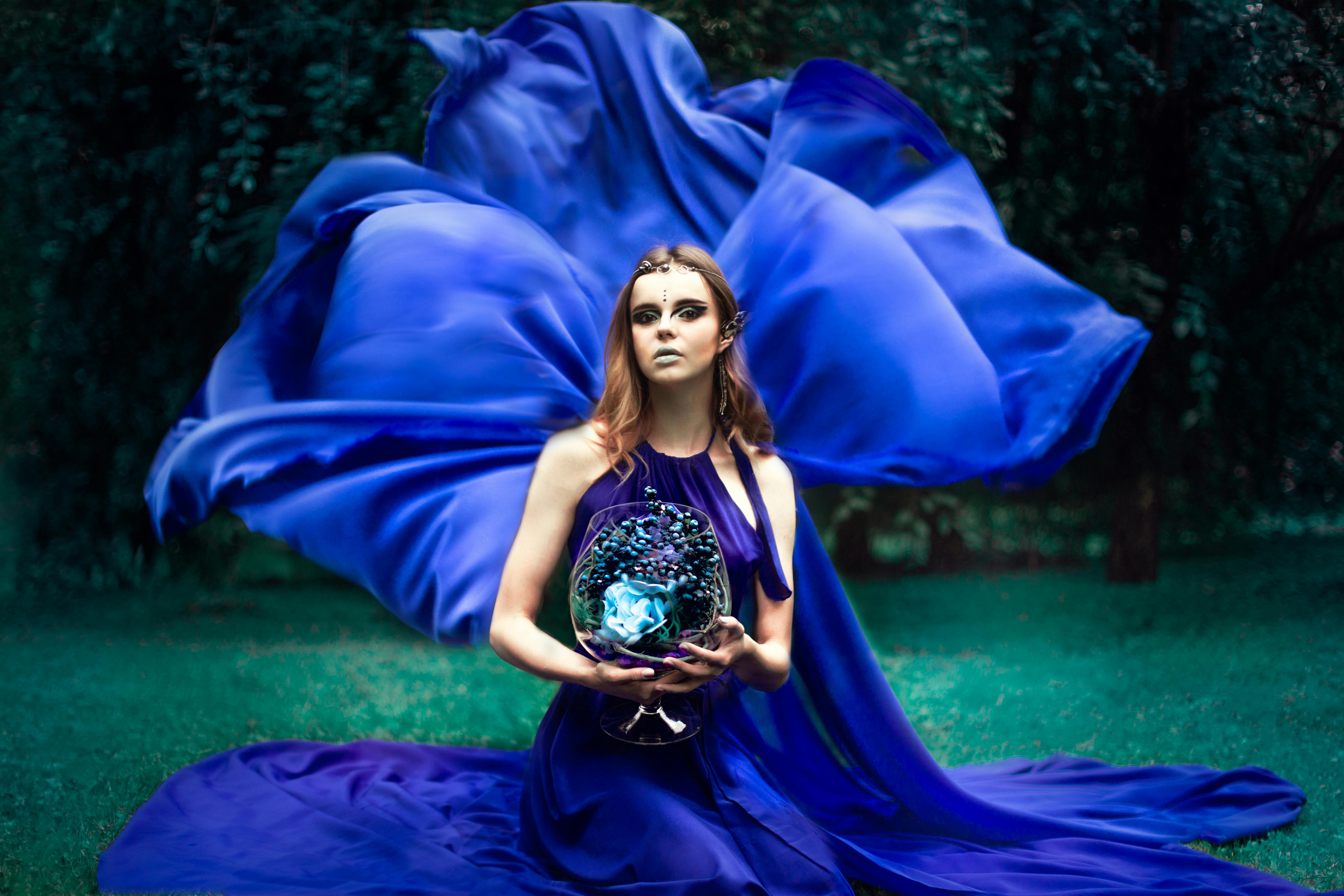 Free stock photo of blue, girl