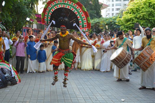 Captivating scene of a traditional dance festival in Bengaluru, showcasing cultural vibrancy and community spirit.