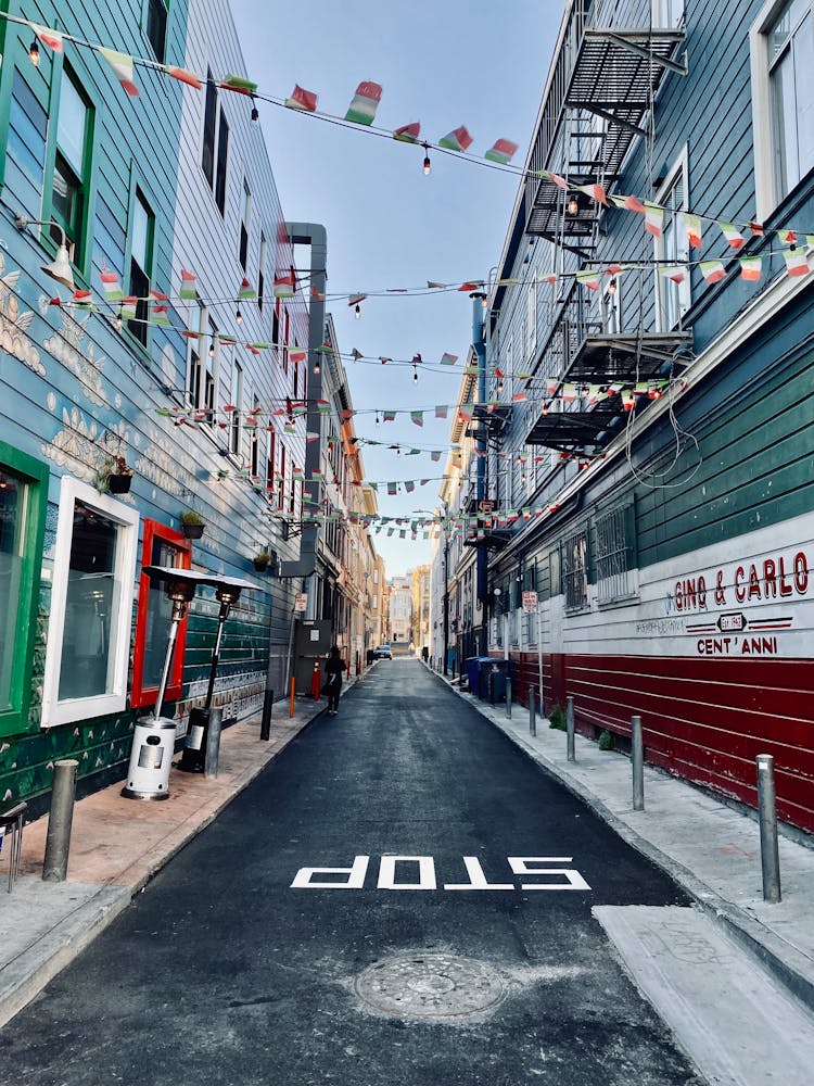 Street Decorated In Italian Colors