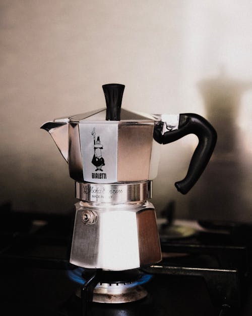 Free Bialetti Coffee Pot on a Stove  Stock Photo