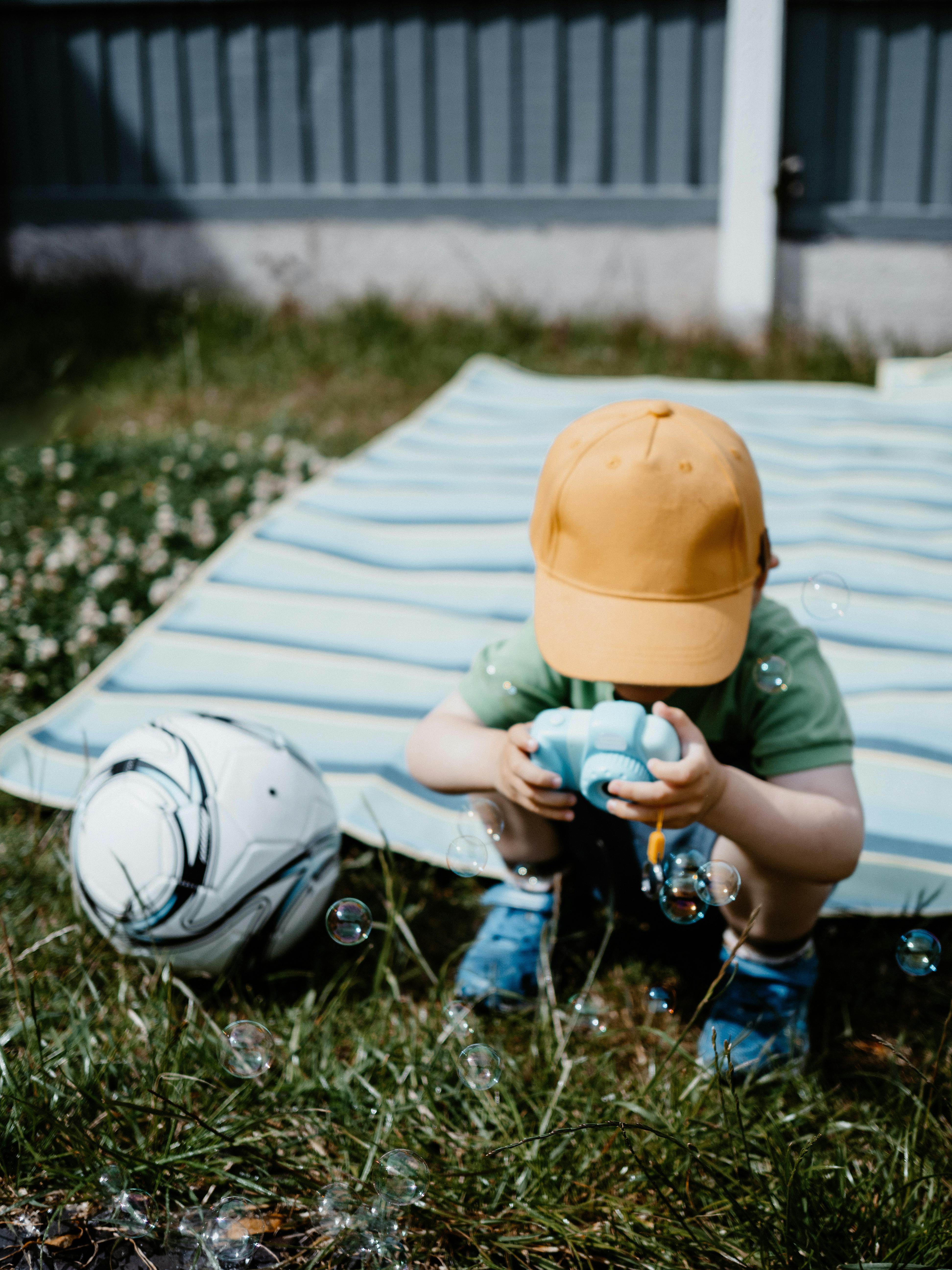 boy with toy camera