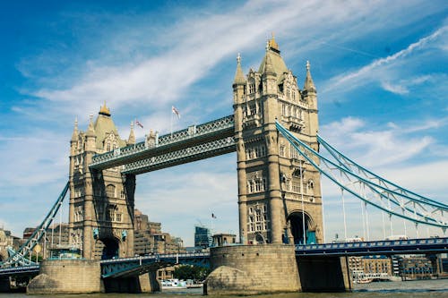 Free stock photo of blue sky, boats, bridge