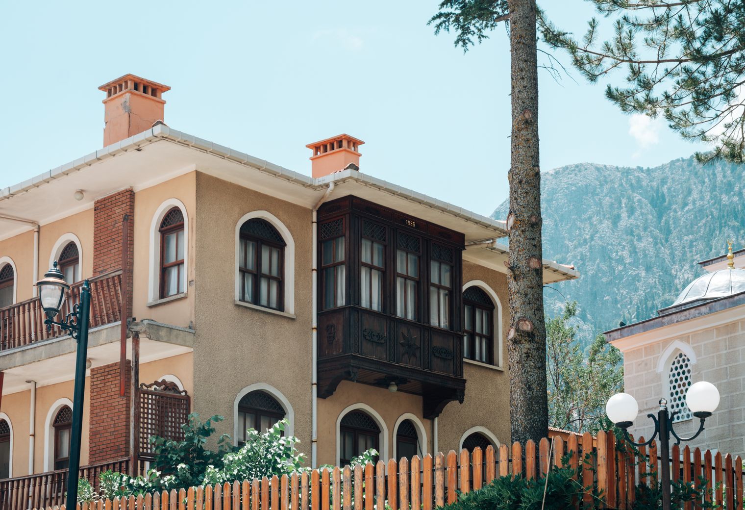 Exterior Painting in Manor House — dust sheets down and the room fully protected
