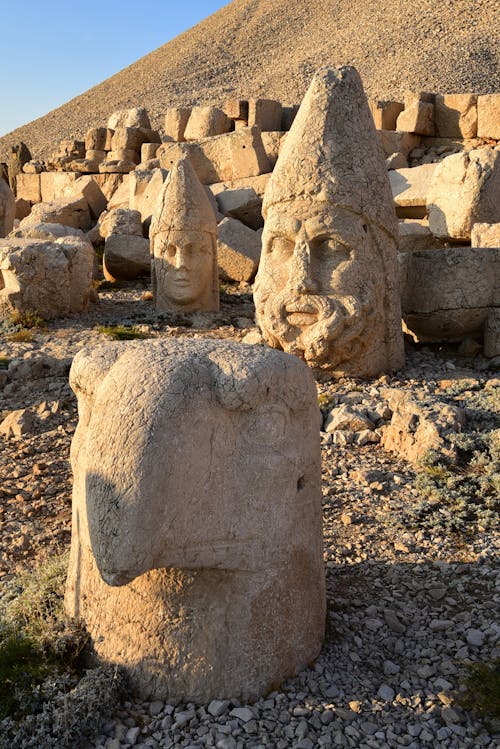 Ancients Statues in Mount Nermut in Turkey