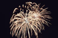 绚烂的烟花在夜空中绽放，非常适合节日气氛