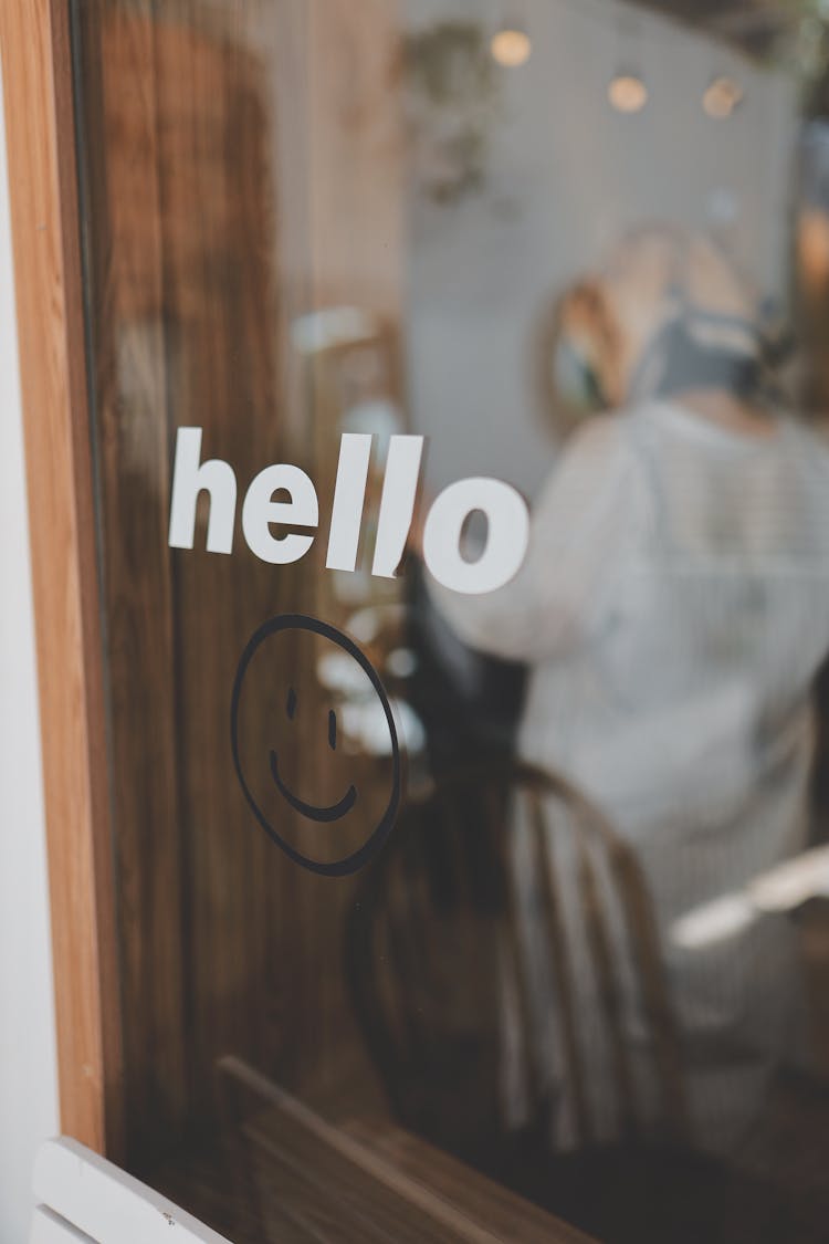 Sticker Letters On A Glass