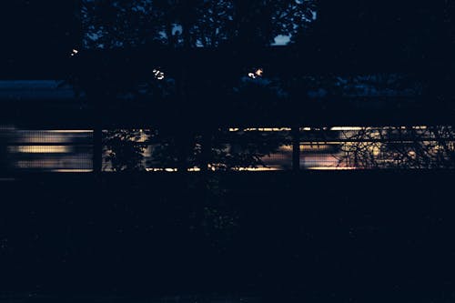 Free stock photo of 9pm, blue sky, chain fence