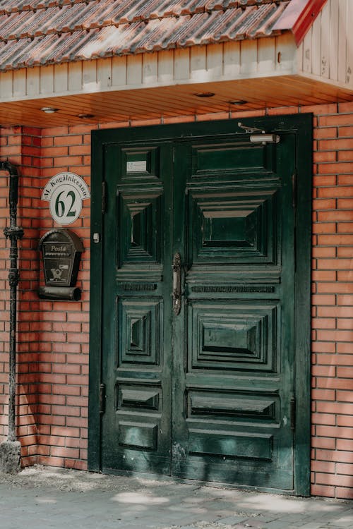 Green Wooden Entrance Door 