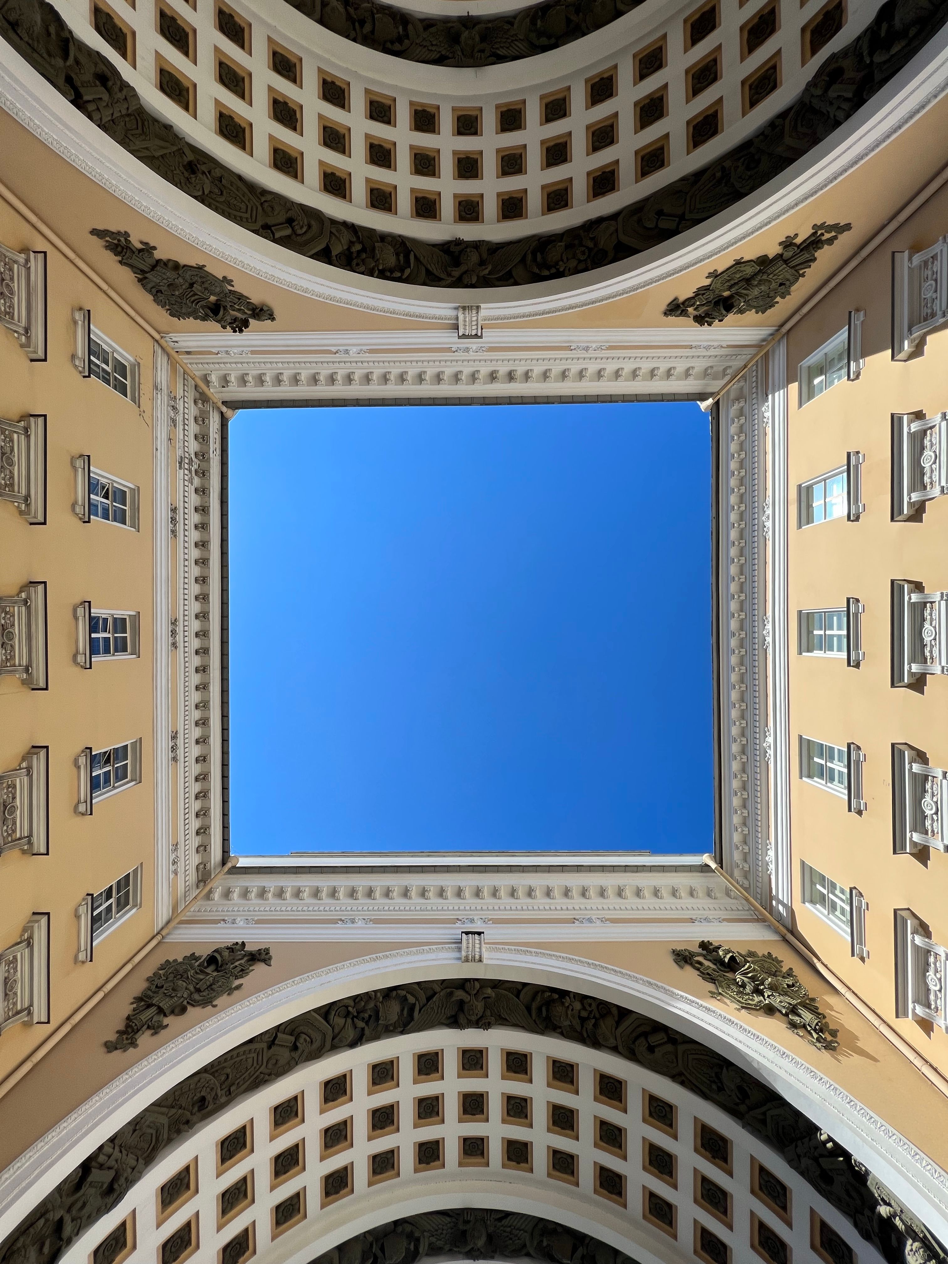 Low Angle Photography of Beige Concrete Building Under Blue Sky · Free ...