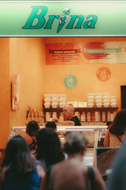 Customers Lining Up on a Food Stall