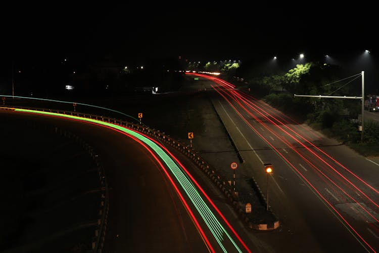 Long Exposure Photography Of A Highway