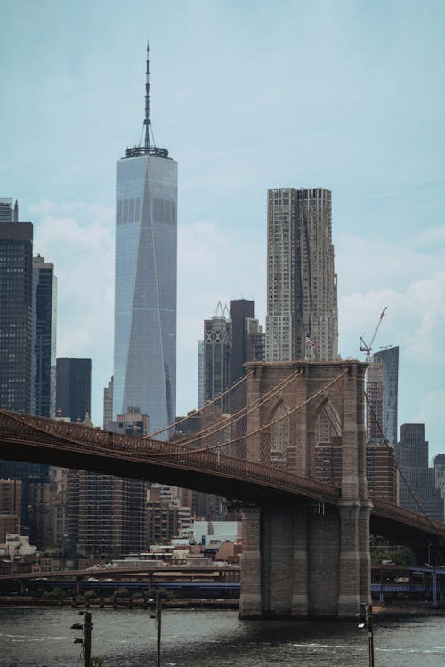 Cityscape of New York with a View on Brooklyn Bridge 