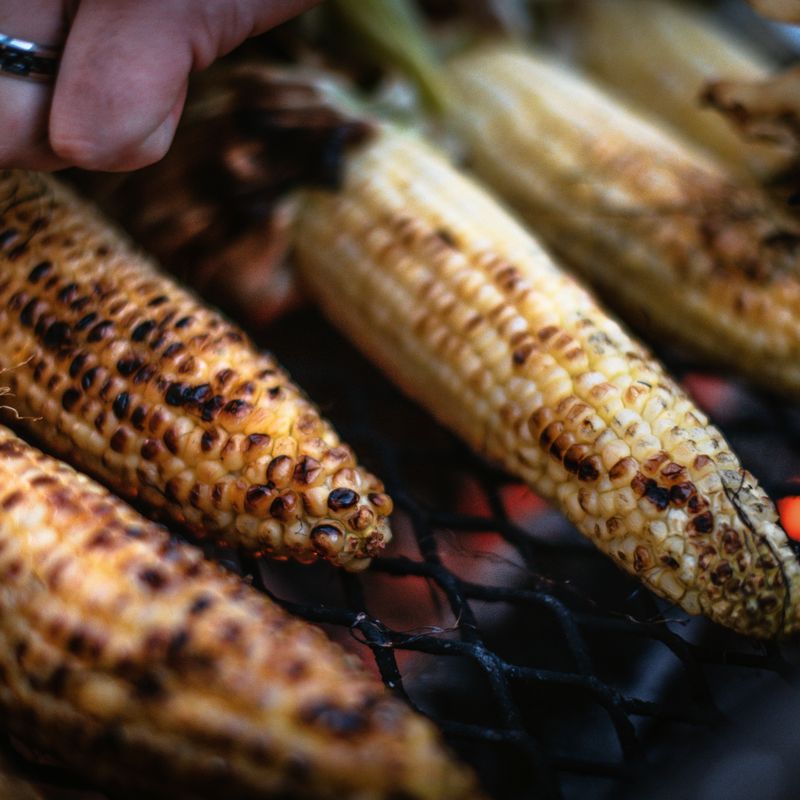 Quick Charred Corn and Roasted Poblano Crema Dip