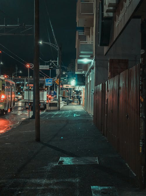 Sidewalk at Night · Free Stock Photo