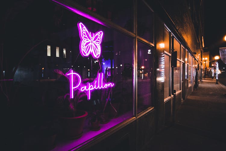 Purple Neon Light Signage