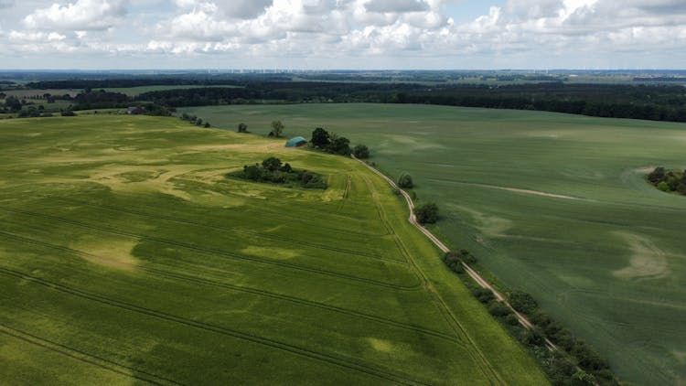 Aerial View Of Agricultural Land 