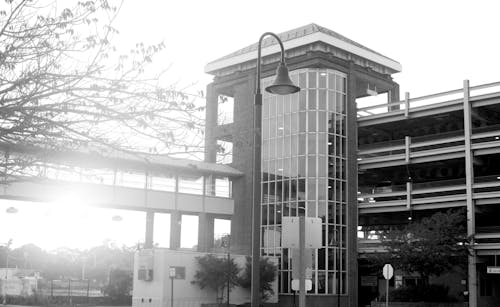 Free stock photo of black and white, building, long island railroad