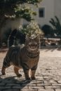 Brown Tabby Cat on Gray Concrete Floor